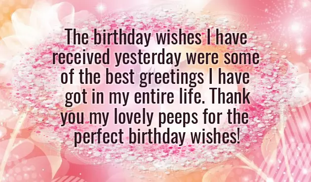 Appreciation To Friends For Birthday Wishes