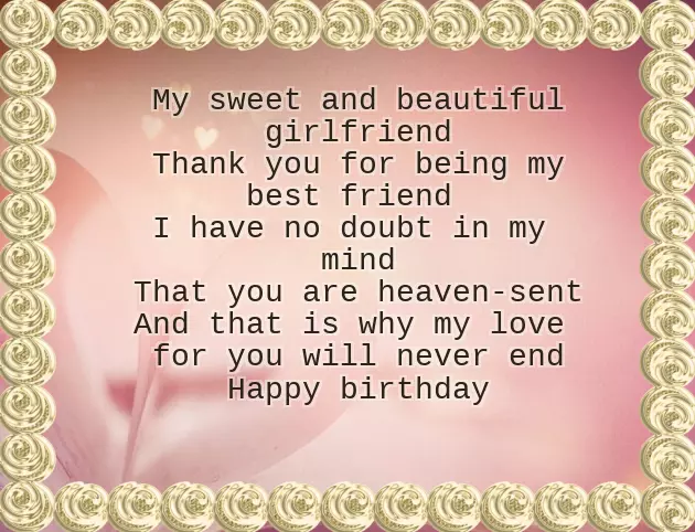 Birthday Sms To A Girlfriend