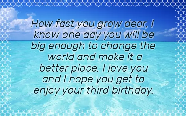 Birthday Wish For Baby Boy 3 Years