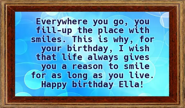 Happy Birthday To Ella Happy Birthday To Ella