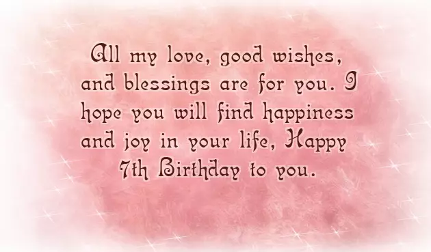Greetings For 7Th Birthday Girl
