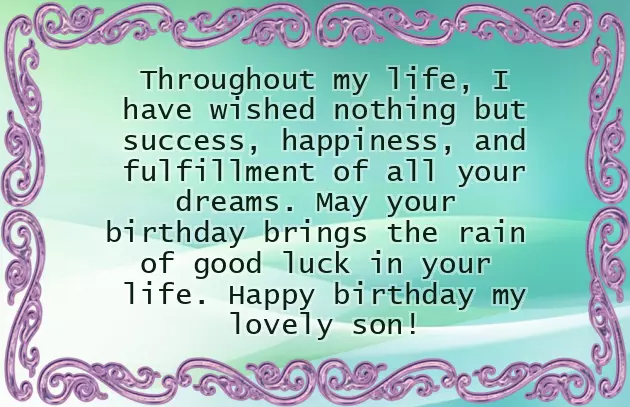 Birthday Wishes For A Lovely Son