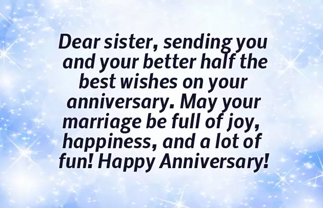 Anniversary Wishes For Sister And Jiju In English