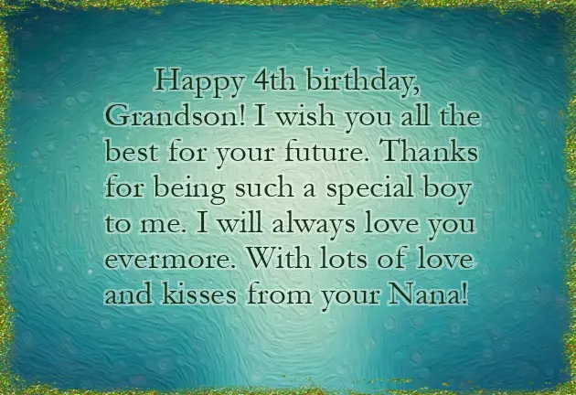 Birthday Wishes For A Four Year Old Boy