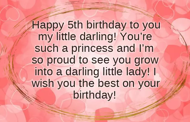 Happy Birthday To My 5 Year Old Daughter