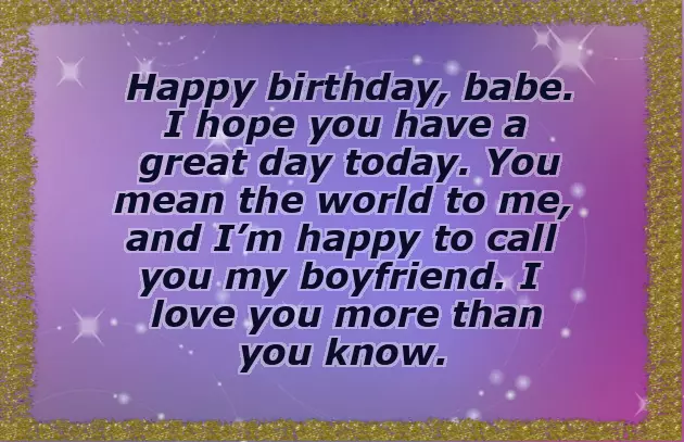 Cute Boyfriend Birthday Wishes