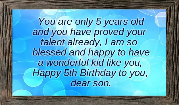 Birthday Wishes For 5 Year Child