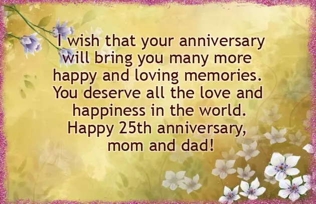 25Th Anniversary Mom Dad