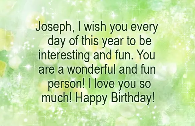 Happy Birthday To Joseph