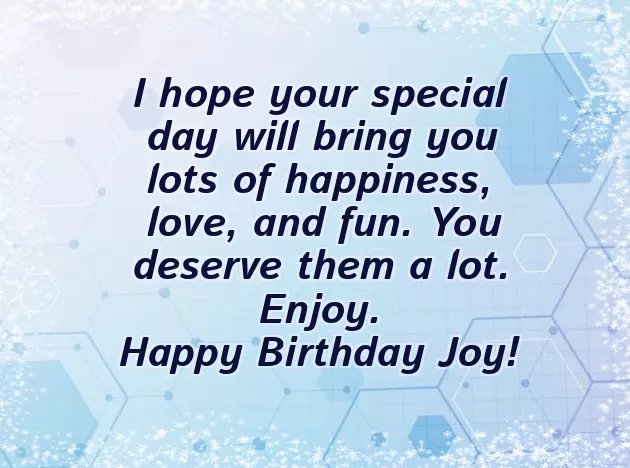 Happy Birthday Joy Happy Birthday Joy