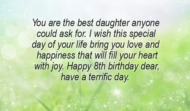 Birthday Wishes For 8 Year Old Daughter