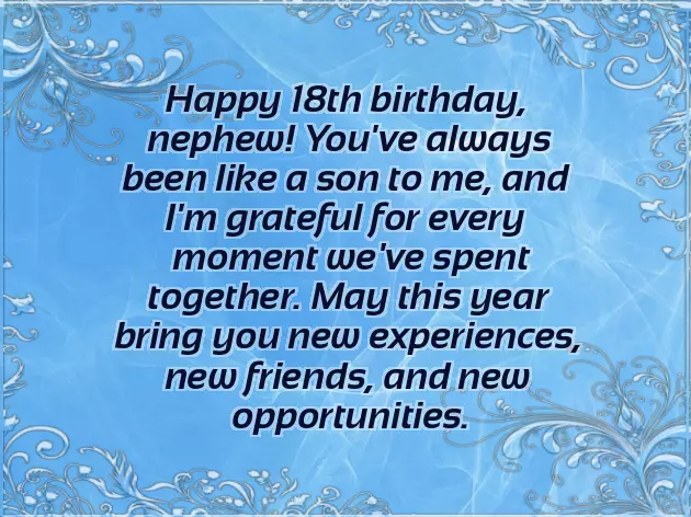 Birthday Wishes For Nephew 18 Years Old