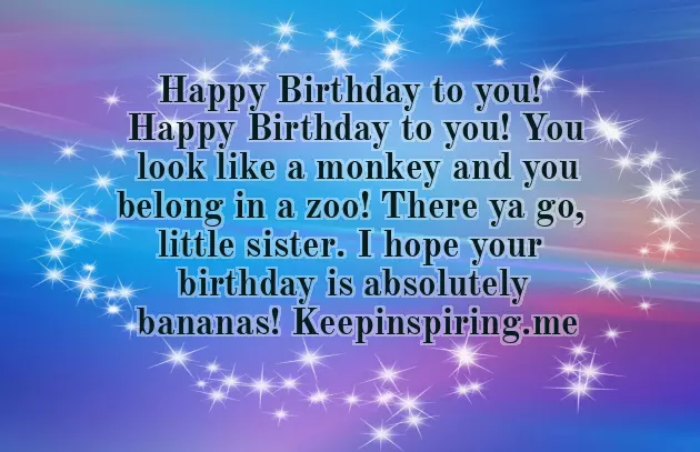 Funny Birthday Poems For Sister