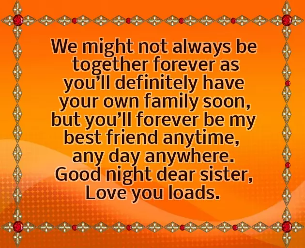 Good Night Wishes Sister