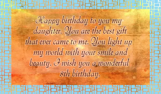 Happy 8Th Birthday To My Daughter