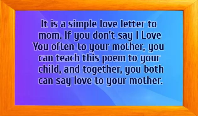 A Poem For Mothers Day