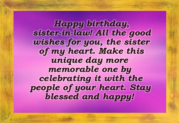 Birthday Wishes My Sister In Law