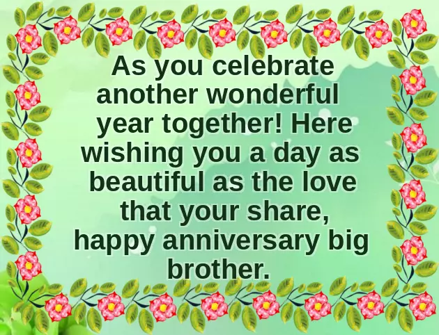 Wedding Anniversary Wishes To Brother And Bhabhi