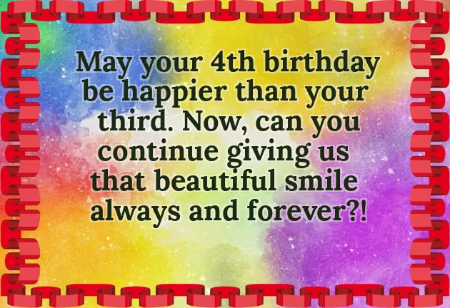 4Th Birthday Wishes 4Th Birthday Wishes