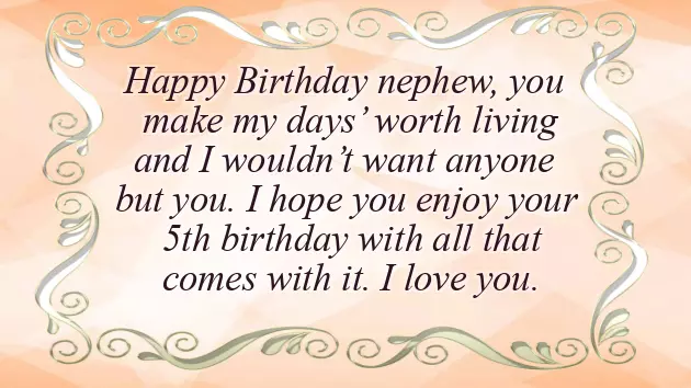 Birthday Wishes For Nephew 5 Year Old