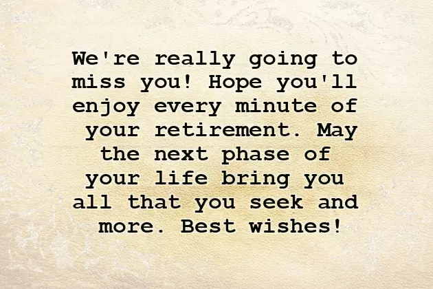 Best Wishes For Retirement
