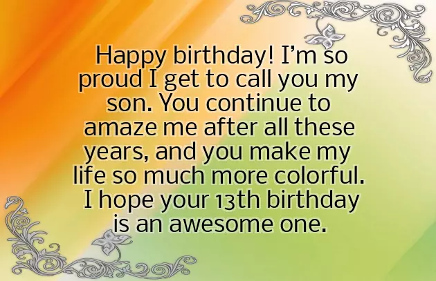 Happy 13Th Birthday To My Son Quotes Happy 13Th Birthday To My Son Quotes