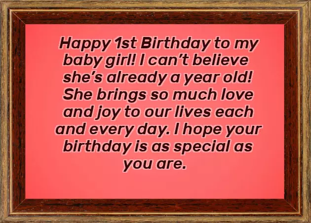 1 Birthday Quotes For Baby Girl