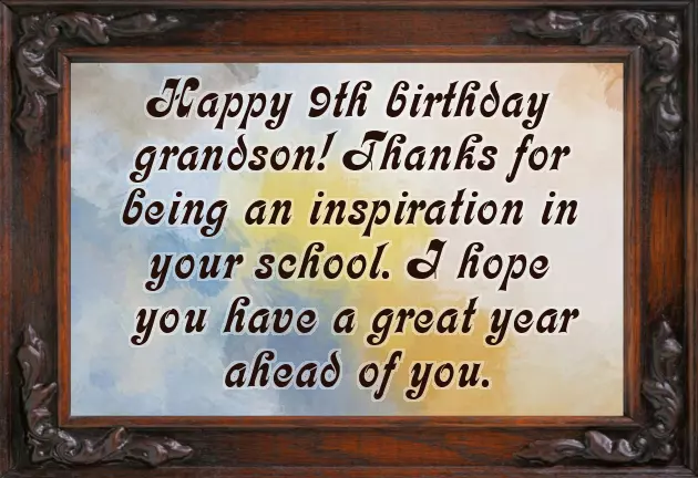 Happy 9Th Birthday Grandson