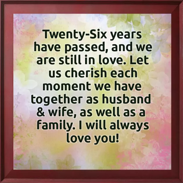 26Th Anniversary Wishes 26Th Anniversary Wishes