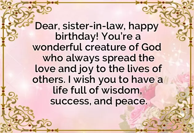 Sister In Law Birthday Sister In Law Birthday