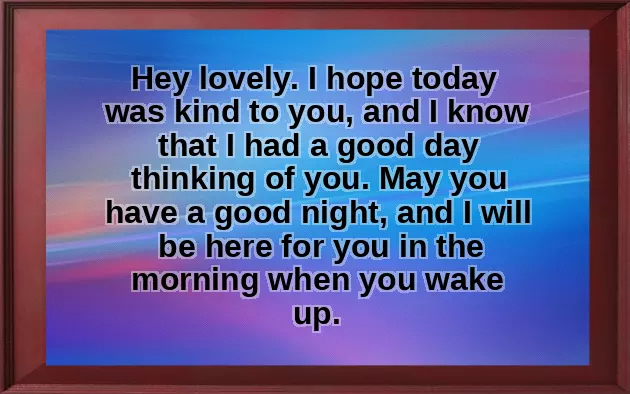 Wishing Goodnight To Your Lover