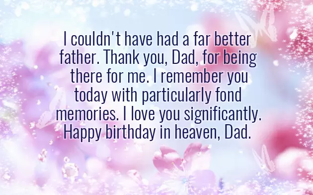 Happy Birthday Dad In Heaven From Daughter Letter