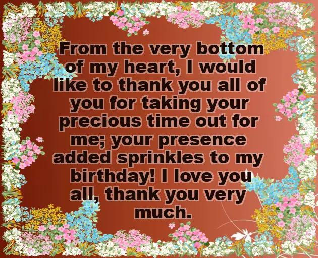 Thank You For All Warm Wishes