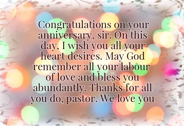Pastor Anniversary Message