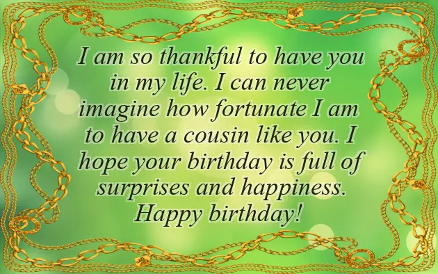 Happy Birthday Lovely Cousin