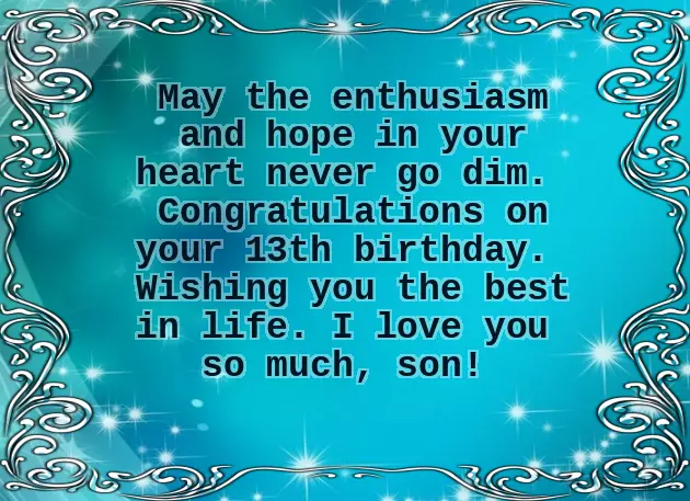 13Th Birthday Wishes For Son 13Th Birthday Wishes For Son
