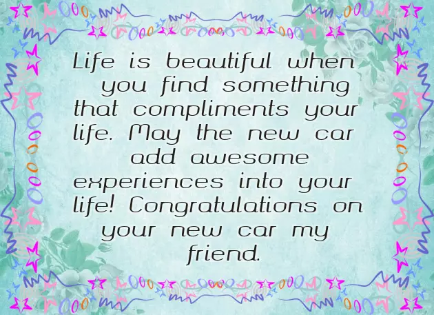 Congratulations For A New Car