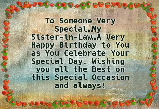 Birthday Msg To Sister In Law Birthday Msg To Sister In Law