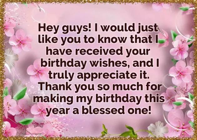 Thanks For Birthday Wishes Family