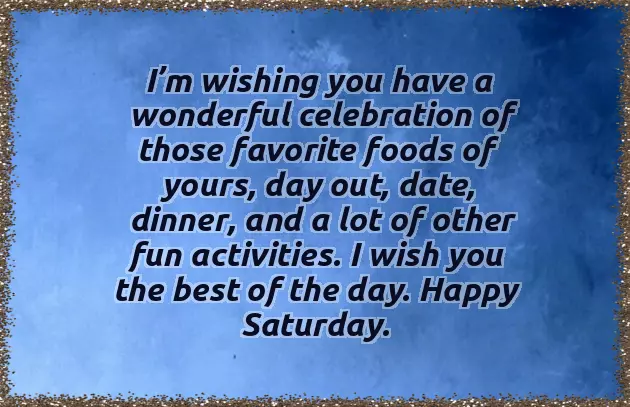 Saturday Morning Message