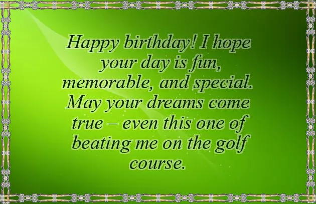Golfer Birthday Wishes Golfer Birthday Wishes