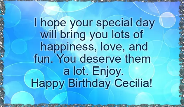 Happy Birthday Cecilia