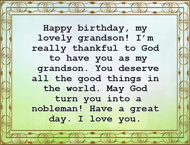 Happy Birthday Quotes Grandson