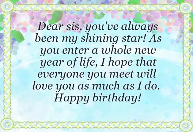 Birthday Thoughts For Sister