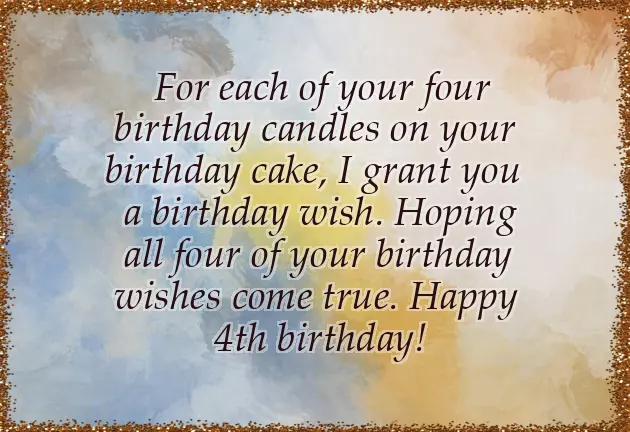 Birthday Wishes For Babies 4 Years