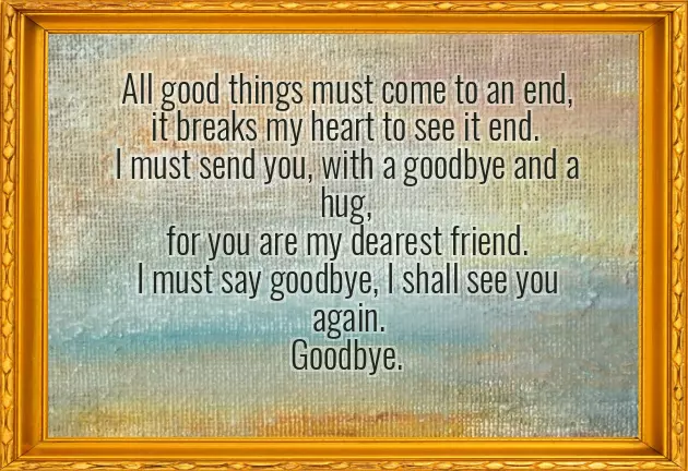 Poem For Farewell Poem For Farewell