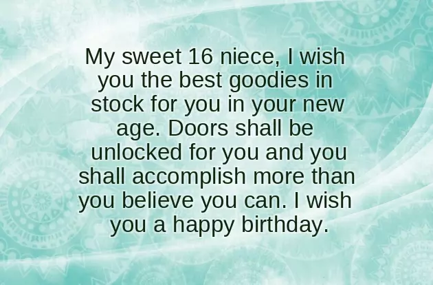 Sweet 16 Birthday Wishes Niece Sweet 16 Birthday Wishes Niece