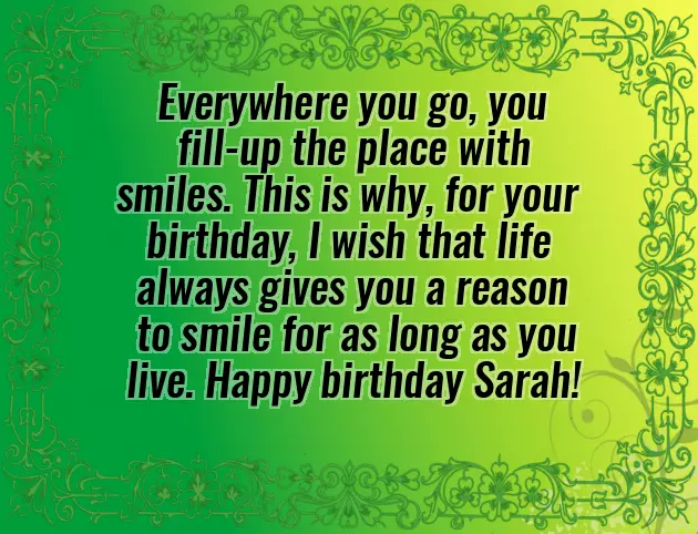 Happy Birthday To Sarah Happy Birthday To Sarah
