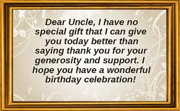 Congratulations Uncle