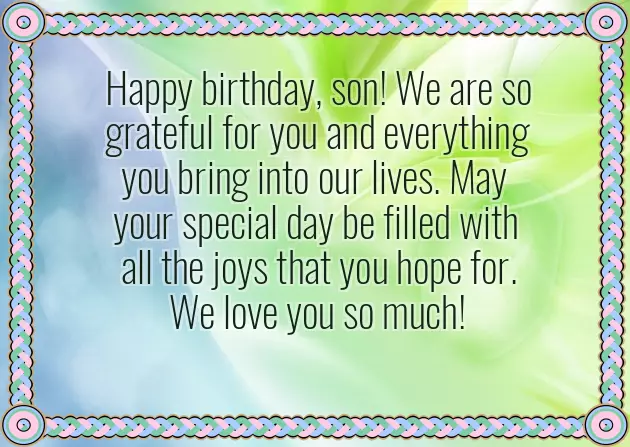 Birthday Greetings To A Dear Son